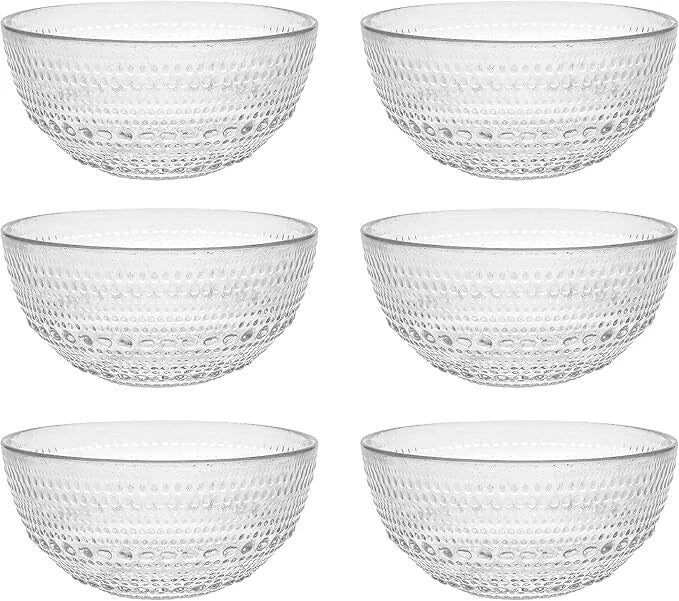 Fortessa Jupiter Clear Glass Bowls – Set of 6 (13.5 oz)