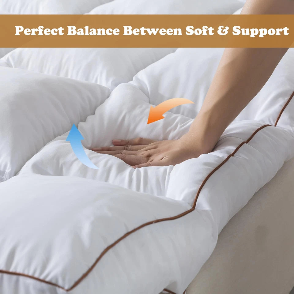 WhatsBedding 3” Cooling Mattress Topper – Queen Size