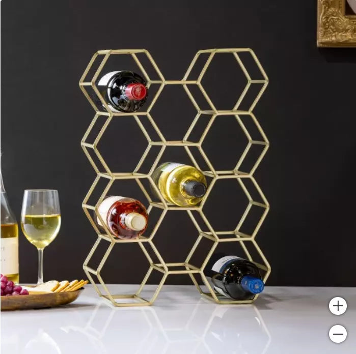 11-Bottle Wine Rack – Gold, Space-Saving Design