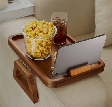 Smartdesign Wooden Sofa Arm Tray & Organizer