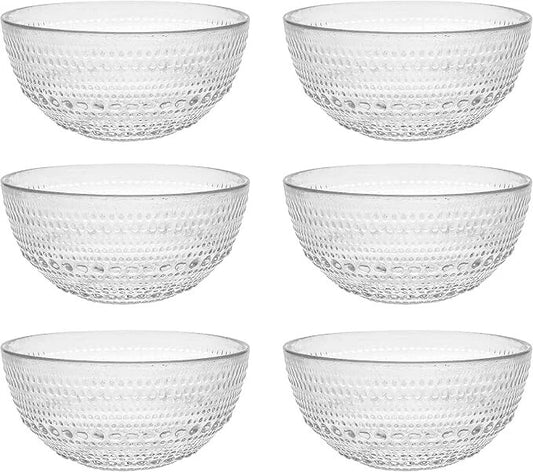 Fortessa Jupiter Clear Glass Bowls – Set of 6 (13.5 oz)