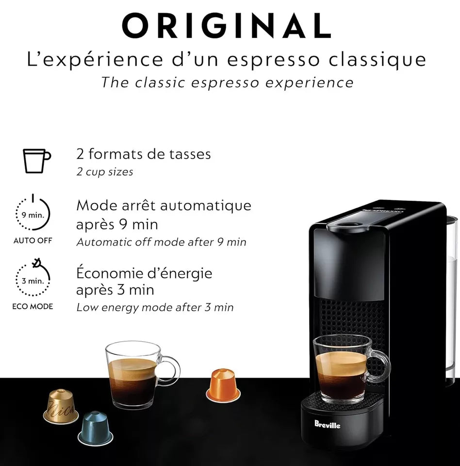 Nespresso Essenza Mini by Breville – 19-Bar Compact Capsule Espresso Machine