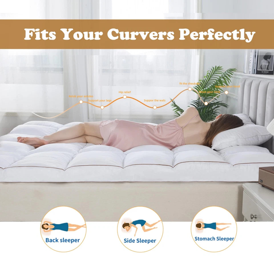 WhatsBedding 3” Cooling Mattress Topper – Queen Size